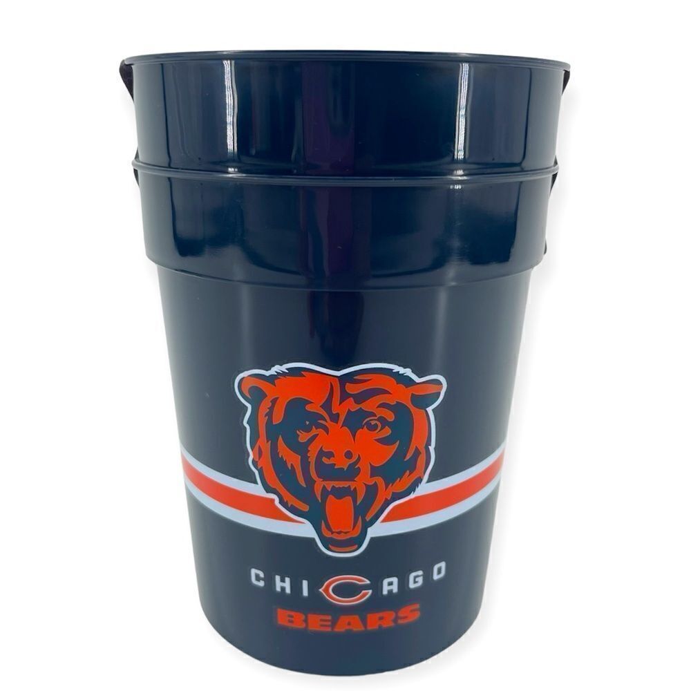 NFL Chicago Bears Logo Team Spirit 2-Pack Navy Plastic Drinking Cups 25 fl oz